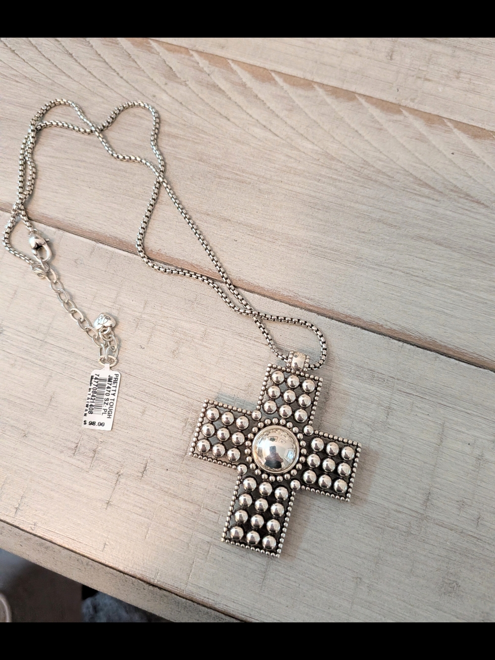 Brighton Pretty Tough Bold Cross Necklace NWT